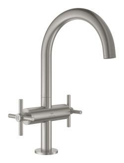 GROHE Atrio Tek delikli lavabo bataryası 1/2" L-Boyut Supersteel Infinity Kaplama 21144DC0