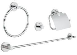 GROHE Essentials 4ü bir arada banyo aksesuar seti Krom 40776001