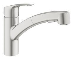 GROHE Eurosmart Tek kumandalı eviye bataryası Supersteel Infinity Kaplama 30305DC1