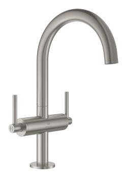 GROHE Atrio Tek delikli lavabo bataryası 1/2" L-Boyut Supersteel Infinity Kaplama 21145DC0