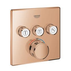GROHE Grohtherm SmartControl Üç valfli akış kontrollü, ankastre termostatik duş bataryası Bronz Warm Sunset 29126DA0