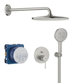 GROHE Essence Rainshower Mono 310 ile ankastre duş sistemi Supersteel Infinity Kaplama
