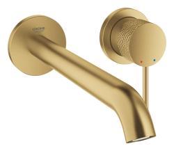 GROHE Essence İki delikli lavabo bataryası L-Boyut Altın Brushed Crafted Cool Sunrise