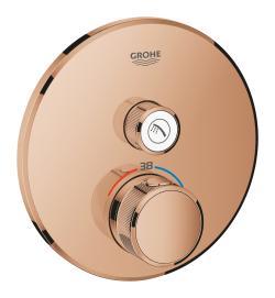 GROHE Grohtherm SmartControl Tek valfli akış kontrollü, ankastre termostatik duş bataryası Bronz Warm Sunset