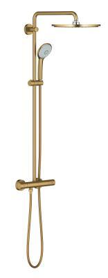 GROHE Euphoria System 310 Duvara monte termostatik bataryalı duş sistemi Altın Brushed Cool Sunrise