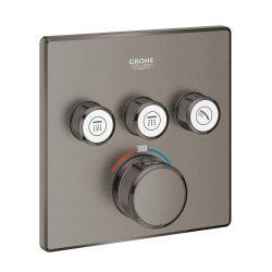 GROHE Grohtherm SmartControl Üç valfli akış kontrollü, ankastre termostatik duş bataryası Antrasit Brushed Hard Graphite 29126AL0