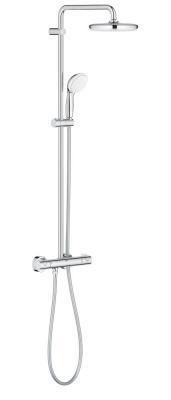 GROHE Bau System 210 Duvara monte termostatik bataryalı duş sistemi Krom