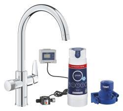 GROHE Blue Pure BauCurve Ultrasafe filtreli başlangıç kiti Krom