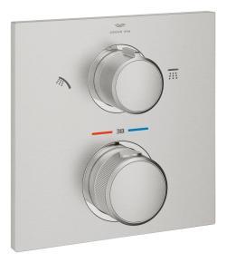 GROHE Allure 2 yollu yönlendiricili ankastre termostatik batarya Supersteel Infinity Kaplama