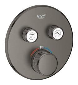 GROHE Grohtherm SmartControl Çift valfli akış kontrollü, ankastre termostatik duş bataryası Antrasit Brushed Hard Graphite 29119AL0