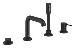 GROHE Essence Dört delikli küvet bataryası Siyah Phantom Black