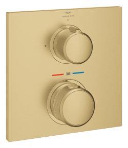 GROHE Allure Tek valfli akış kontrollü, ankastre termostatik duş bataryası Altın Brushed Cool Sunrise
