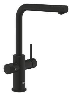 GROHE Blue Pure Minta Çekilebilir çıkış uçlu filtreli musluk Siyah Phantom Black
