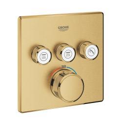 GROHE Grohtherm SmartControl Üç valfli akış kontrollü, ankastre termostatik duş bataryası Altın Brushed Cool Sunrise 29126GN0