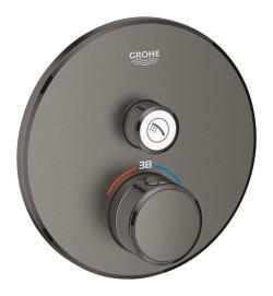 GROHE Grohtherm SmartControl Tek valfli akış kontrollü, ankastre termostatik duş bataryası Antrasit Brushed Hard Graphite 29118AL0