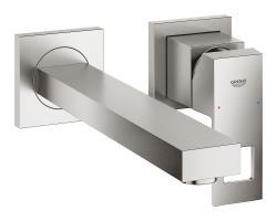 GROHE Eurocube İki delikli lavabo bataryası M-Boyut Supersteel Infinity Kaplama