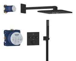 GROHE Precision SmartControl Vitalio SmartActive 310 Cube ile ankastre duş sistemi Siyah Matt Black