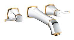 GROHE Grandera 3 delikli lavabo bataryası L-Boyut Krom, altın 20623IG0
