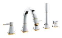 GROHE Grandera 5 delikli küvet bataryası Krom, altın