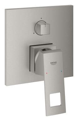 GROHE Eurocube Tek kumandalı 3 yönlü banyo bataryası Supersteel Infinity Kaplama
