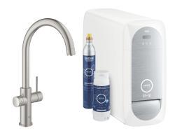 GROHE Blue Home C-çıkış uçlu başlangıç kiti Supersteel Infinity Kaplama