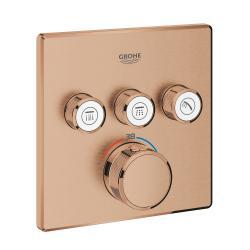 GROHE Grohtherm SmartControl Üç valfli akış kontrollü, ankastre termostatik duş bataryası Bronz Brushed Warm Sunset 29126DL0