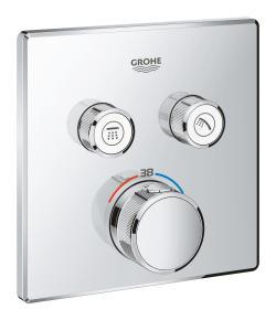 GROHE Grohtherm SmartControl Çift valfli akış kontrollü, ankastre termostatik duş bataryası Krom 29124000