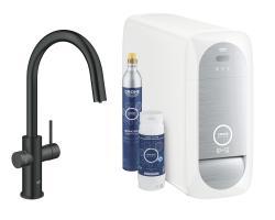 GROHE Blue Home C-spout starter kit with Pull-Out spout Siyah Velvet Black
