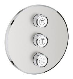 GROHE Grohtherm SmartControl Üç valfli akış kontrollü kumanda Supersteel Infinity Kaplama 29122DC0