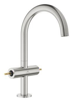 GROHE Atrio Private Collection Tek delikli lavabo bataryası 1/2" L-Boyut Supersteel Infinity Kaplama 21134DC0