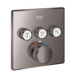 GROHE Grohtherm SmartControl Üç valfli akış kontrollü, ankastre termostatik duş bataryası Antrasit Hard Graphite 29126A00
