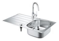 GROHE Bau Eviye ve batarya seti Paslanmaz Çelik Brushed Stainless Steel