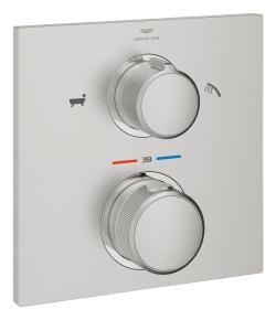 GROHE Allure 2 yollu yönlendiricili ankastre termostatik batarya, el duşu/küvet dolum Supersteel Infinity Kaplama