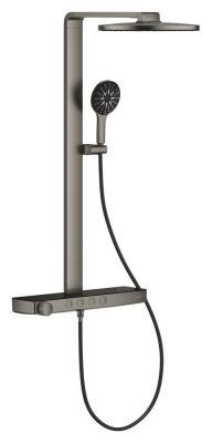 GROHE Rainshower Aqua Pure Duvara monte termostatik bataryalı duş sistemi Antrasit Brushed Hard Graphite 100964AL00