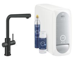 GROHE Blue Home Çekilebilir çıkış uçlu L tipi çıkış ucu başlangıç kiti Siyah Velvet Black