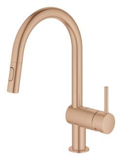 GROHE Minta Tek kumandalı eviye bataryası Bronz Brushed Warm Sunset 32321DL2