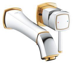 GROHE Grandera İki delikli lavabo bataryası L-Boyut Krom, altın