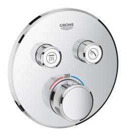 GROHE Grohtherm SmartControl Çift valfli akış kontrollü, ankastre termostatik duş bataryası Krom 29119000