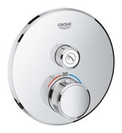 GROHE Grohtherm SmartControl Tek valfli akış kontrollü, ankastre termostatik duş bataryası Krom 29118000