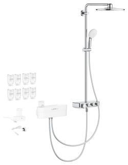 GROHE Euphoria Purefoam Duvara monte termostatik bataryalı duş sistemi Krom