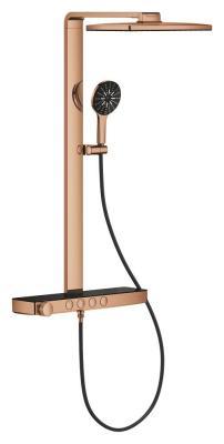 GROHE Rainshower Aqua Pure Duvara monte termostatik bataryalı duş sistemi Bronz Warm Sunset 100961DA00