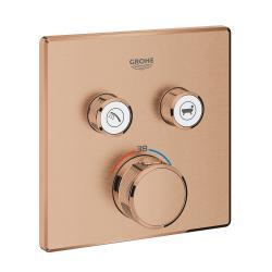 GROHE Grohtherm SmartControl Çift valfli akış kontrollü, ankastre termostatik duş bataryası Bronz Brushed Warm Sunset 29124DL0