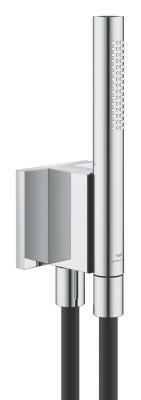 GROHE Rainshower Aqua Stick el duşu seti, 2 fonksiyonlu, duş hortumu ve manyetik duvar askısı ile Krom, siyah