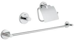 GROHE Essentials Guest 3ü 1 arada banyo aksesuar seti Krom