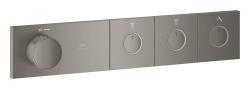 GROHE Grohtherm Aqua Tiles Üç valfli akış kontrollü, ankastre termostatik duş bataryası Antrasit Brushed Hard Graphite