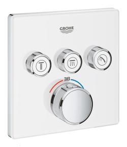GROHE Grohtherm SmartControl Üç valfli akış kontrollü, ankastre termostatik duş bataryası Beyaz, krom 29157LS0
