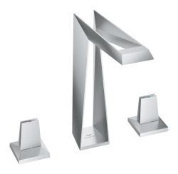 GROHE Allure Brilliant 3 delikli tezgah üstü lavabo bataryası Paslanmaz Çelik Brushed Stainless Steel