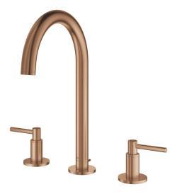 GROHE Atrio 3 delikli lavabo bataryası L-Boyut Bronz Brushed Warm Sunset 20649DL0