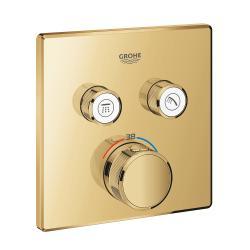 GROHE Grohtherm SmartControl Çift valfli akış kontrollü, ankastre termostatik duş bataryası Altın Cool Sunrise 29124GL0