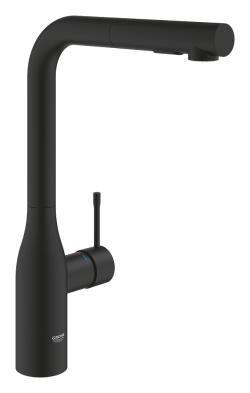 GROHE Essence Tek kumandalı eviye bataryası Siyah Phantom Black 30504KF0